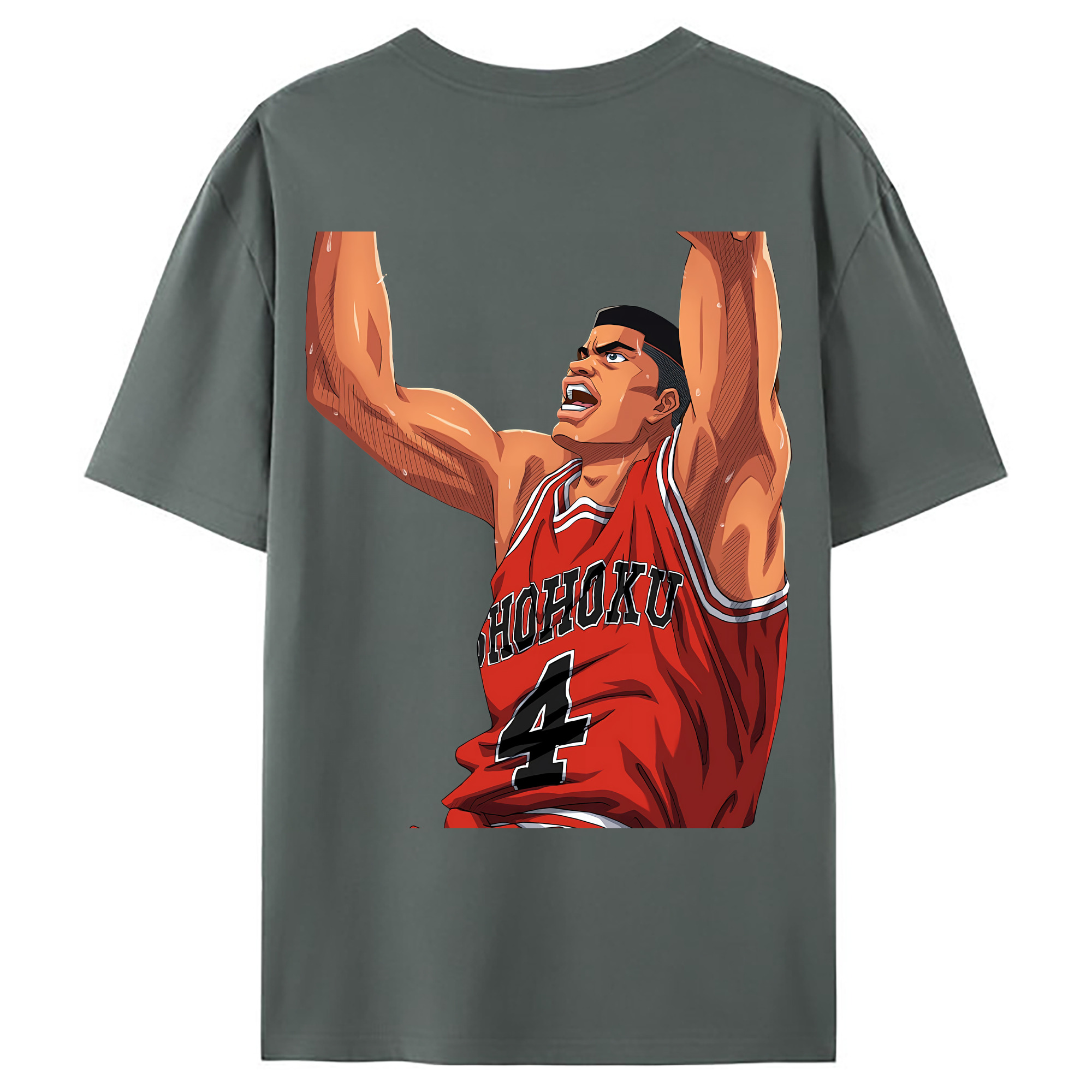（画像用） SLAM DUNK／スラムダンク 綿100％ メンズ半袖Tシャツ（バックプリント） 通気性